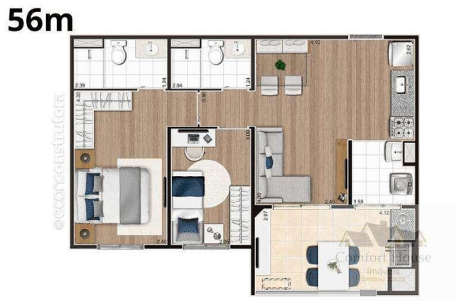 Imagem Apartamento com 2 Quartos à Venda, 44 m² em Campestre - Santo André Imagem Apartamento com 2 Quartos à Venda, 44 m² em Campestre - Santo André