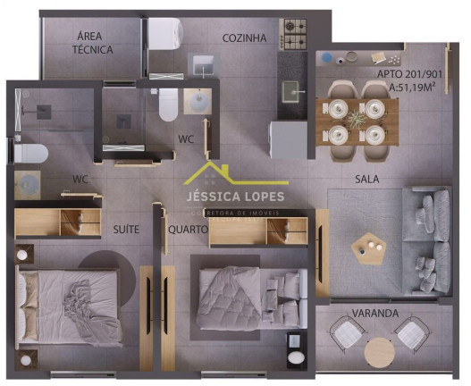Imagem Apartamento com 2 Quartos à Venda, 53 m² em Jardim Cidade Universitária - João Pessoa