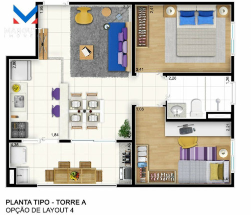 Imagem Apartamento com 2 Quartos à Venda, 52 m² em Catharina Zanaga - Americana Imagem Apartamento com 2 Quartos à Venda, 52 m² em Catharina Zanaga - Americana