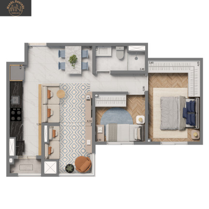 Imagem Apartamento com 2 Quartos à Venda, 52 m² em Jardim - Santo André
