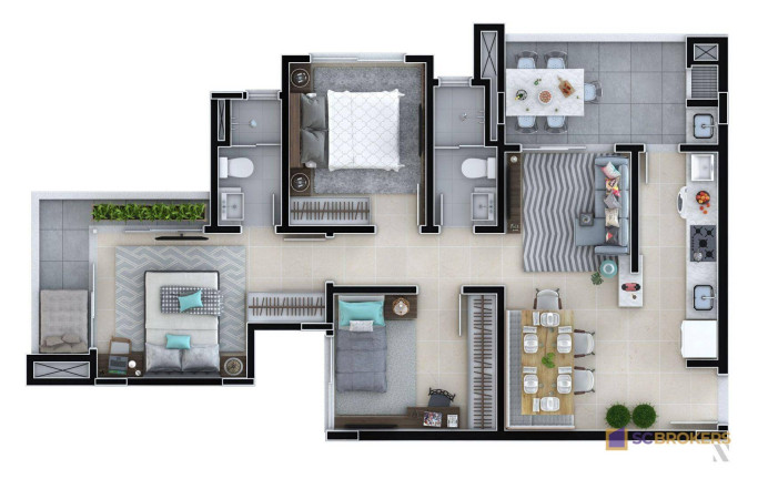 Imagem Apartamento com 3 Quartos à Venda, 80 m² em Ressacada - Itajaí