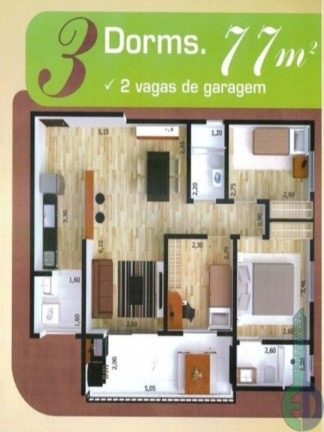 Apartamento com 3 Quartos à Venda, 77 m² em Jardim Pilar - Mauá