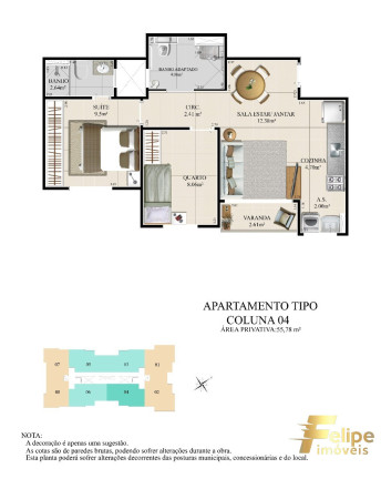 Imagem Imóvel com 2 Quartos à Venda, 50 m² em Residencial Coqueiral - Vila Velha
