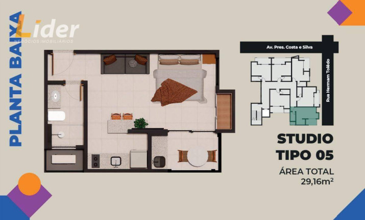 Imagem Studio à Venda, 27 m² em São Pedro - Juiz De Fora Imagem Studio à Venda, 27 m² em São Pedro - Juiz De Fora