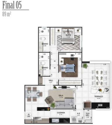 Imagem Apartamento com 2 Quartos à Venda, 89 m² em Guilhermina - Praia Grande