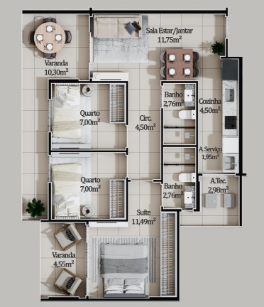 Imagem Apartamento com 2 Quartos à Venda, 54 m² em Itaparica - Vila Velha Imagem Apartamento com 2 Quartos à Venda, 54 m² em Itaparica - Vila Velha