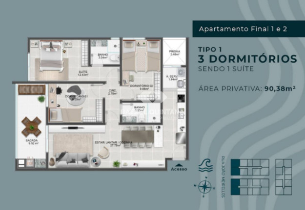 Imagem Apartamento com 1 Quarto à Venda, 63 m² em Abraão - Florianópolis Imagem Apartamento com 1 Quarto à Venda, 63 m² em Abraão - Florianópolis