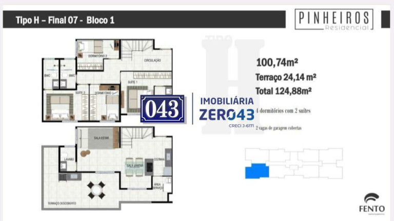 Imagem Cobertura com 3 Quartos à Venda, 124 m² em Parque Jamaica - Londrina Imagem Cobertura com 3 Quartos à Venda, 124 m² em Parque Jamaica - Londrina