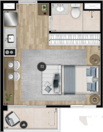 Imagem Imóvel com 1 Quarto à Venda, 27 m² em Pinheiros - São Paulo