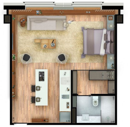 Imagem Apartamento com 1 Quarto à Venda, 48 m² em Moema - São Paulo