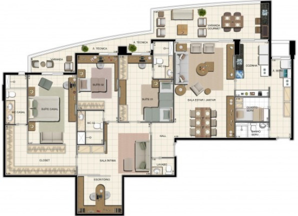 Imagem Apartamento com 3 Quartos à Venda, 179 m² em Ponta Negra - Manaus Imagem Apartamento com 3 Quartos à Venda, 179 m² em Ponta Negra - Manaus