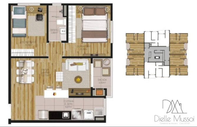 Imagem Apartamento com 2 Quartos à Venda, 55 m²
