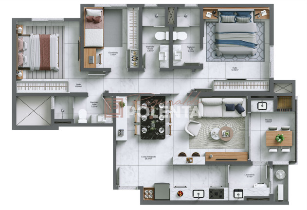 Imagem Apartamento com 3 Quartos à Venda, 94 m² em Michel - Criciúma Imagem Apartamento com 3 Quartos à Venda, 94 m² em Michel - Criciúma