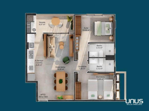 Imagem Apartamento com 2 Quartos à Venda, 150 m² em Barreiros - São José Imagem Apartamento com 2 Quartos à Venda, 150 m² em Barreiros - São José
