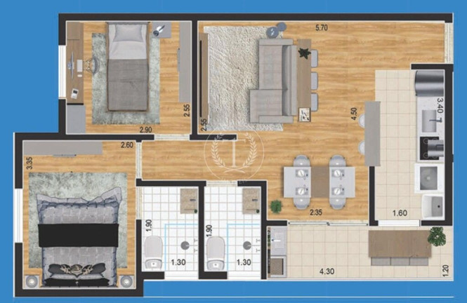 Imagem Apartamento com 2 Quartos à Venda, 54 m² em Utinga - Santo André