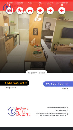 Imagem Apartamento com 2 Quartos à Venda, 41 m² em Coqueiro - Belém Imagem Apartamento com 2 Quartos à Venda, 41 m² em Coqueiro - Belém