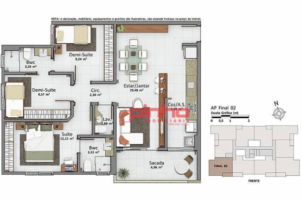 Imagem Apartamento com 2 Quartos à Venda, 67 m² em Cidade Universitária Pedra Branca - Palhoça