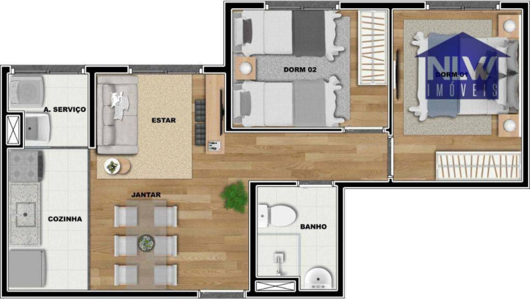 Apartamento com 2 Quartos à Venda, 42 m² em Imirim - São Paulo