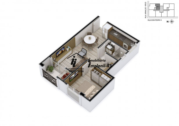 Imagem Apartamento com 1 Quarto à Venda, 44 m² em Canabarro - Teutônia