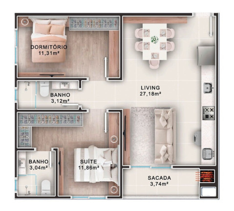 Imagem Imóvel com 2 Quartos à Venda, 96 m² em Municípios - Balneário Camboriú