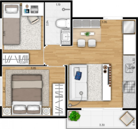 Imagem Apartamento com 2 Quartos à Venda, 38 m² em Cidade Jardim - São Paulo