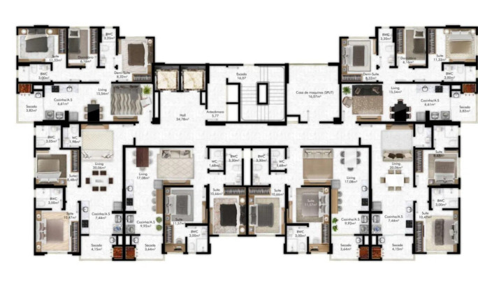Imagem Apartamento com 2 Quartos à Venda, 69 m² em Tabuleiro Dos Oliveiras - Itapema