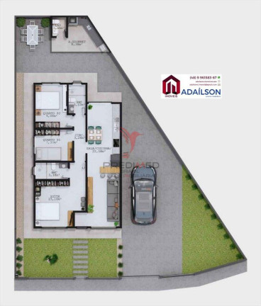 Imagem Casa com 3 Quartos à Venda, 97 m² em Forquilhas - São José Imagem Casa com 3 Quartos à Venda, 97 m² em Forquilhas - São José