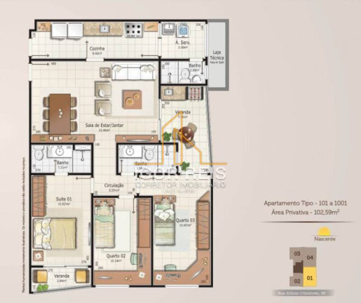 Imagem Apartamento com 3 Quartos à Venda, 102 m² em Parque Tamandaré - Campos Dos Goytacazes Imagem Apartamento com 3 Quartos à Venda, 102 m² em Parque Tamandaré - Campos Dos Goytacazes
