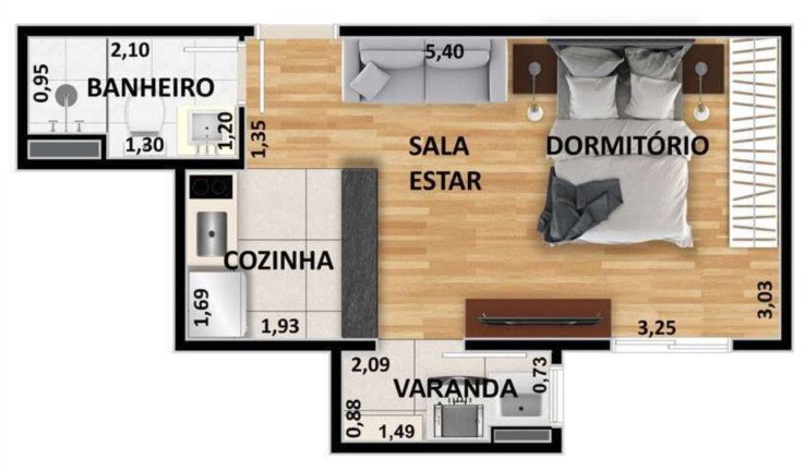 Imagem Apartamento com 2 Quartos à Venda, 39 m² em Vila Parque Jabaquara - São Paulo