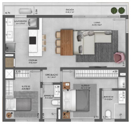 Imagem Apartamento com 1 Quarto à Venda, 47 m² em Mont Serrat - Porto Alegre