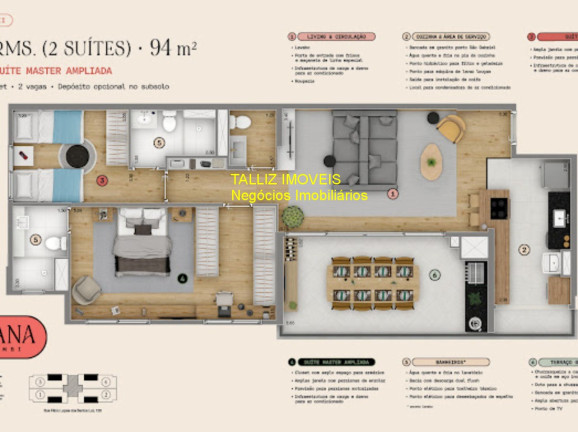 Imagem Apartamento com 3 Quartos à Venda, 95 m² em Ohana - Vila Andrade - São Paulo