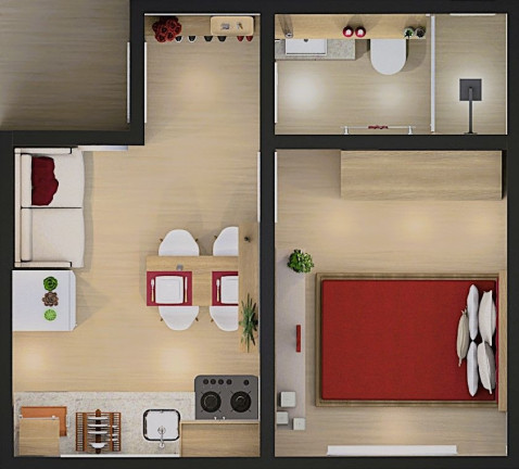 Imagem Apartamento com 1 Quarto à Venda, 23 m² em Cajuru - Curitiba