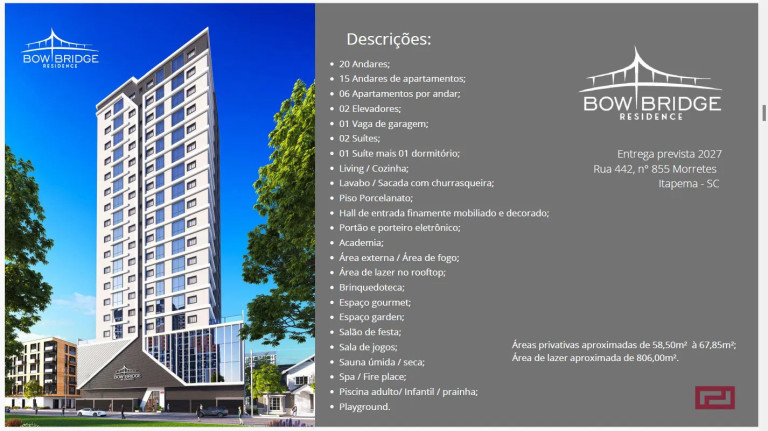 Imagem Apartamento com 2 Quartos à Venda, 66 m² em Morretes - Itapema