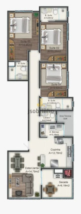 Apartamento com 3 Quartos à Venda, 110 m² em Meia Praia - Itapema