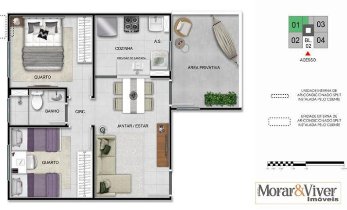 Imagem Apartamento com 2 Quartos à Venda, 38 m² em Itália - São José Dos Pinhais