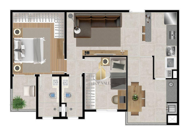 Imagem Apartamento com 2 Quartos à Venda, 61 m² em Jardim Oswaldo Cruz - São José Dos Campos
