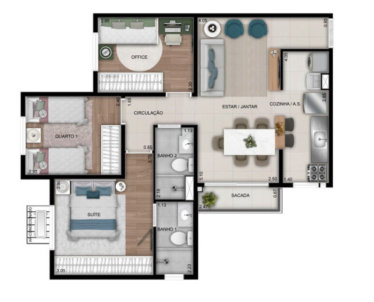 Imagem Apartamento com 3 Quartos à Venda, 61 m² em Parque Amazônia - Goiânia