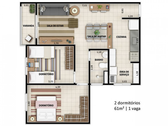 Imagem Apartamento com 3 Quartos à Venda, 71 m² em Vila Marajó - Várzea Paulista