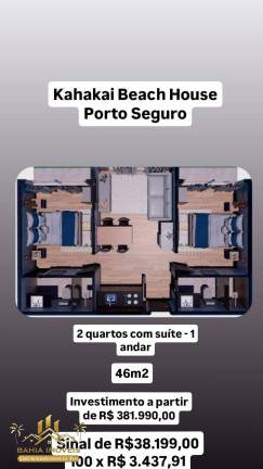 Imagem Apartamento com 1 Quarto à Venda, 33 m² em Coroa Vermelha - Porto Seguro