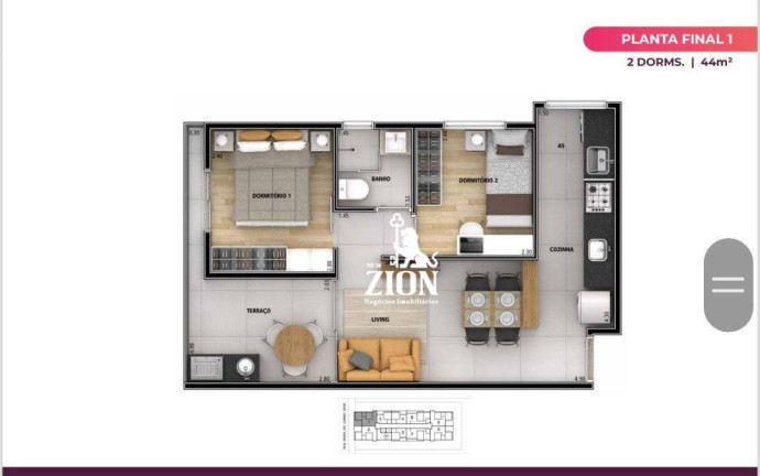 Imagem Apartamento com 2 Quartos à Venda, 44 m² em Vila Paulicéia - São Paulo