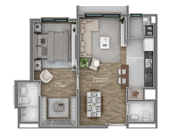 Apartamento com 1 Quarto à Venda, 56 m² em Avenida Central - Gramado