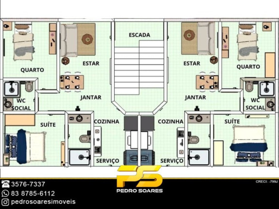 Imagem Apartamento com 2 Quartos à Venda, 60 m² em Novo Geisel - João Pessoa