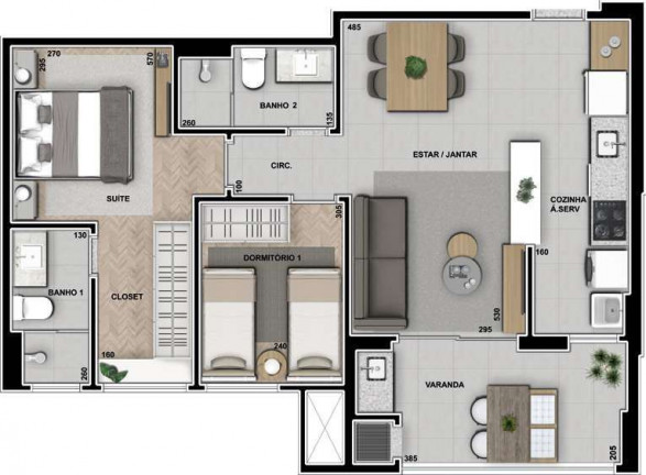 Imagem Apartamento com 2 Quartos à Venda, 73 m² em Boa Vista - Curitiba Imagem Apartamento com 2 Quartos à Venda, 73 m² em Boa Vista - Curitiba