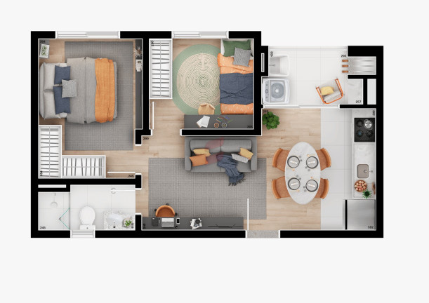 Imagem Apartamento com 2 Quartos à Venda, 44 m² em Vargem Grande - Pinhais