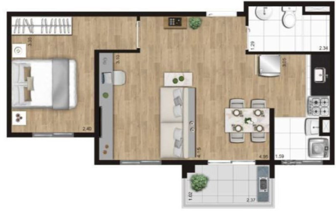 Imagem Apartamento com 2 Quartos à Venda, 44 m² em Taboão - São Bernardo Do Campo