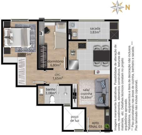 Imagem Apartamento com 1 Quarto à Venda, 32 m² em Centro - Caxias Do Sul