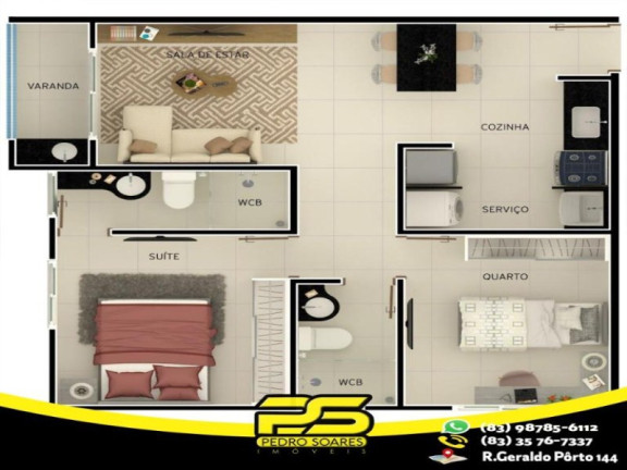 Imagem Apartamento com 2 Quartos à Venda, 50 m² em Gramame - João Pessoa Imagem Apartamento com 2 Quartos à Venda, 50 m² em Gramame - João Pessoa