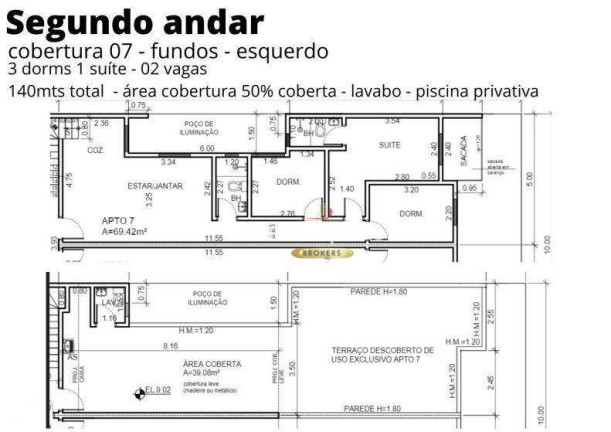 Imagem Cobertura com 3 Quartos à Venda, 140 m² em Vila Pires - Santo André