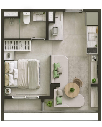 Foto do imóvel Apartamento com 1 Quarto à Venda, 34 m² em Cidade Monções - São Paulo
