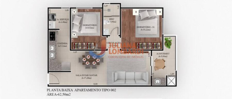 Imagem Apartamento com 2 Quartos à Venda, 62 m² em Country - Cascavel